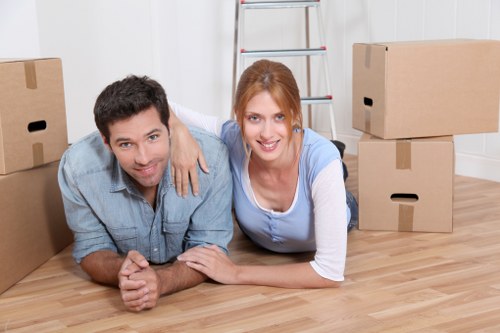 Preparing boxes and furniture for a local man with van move