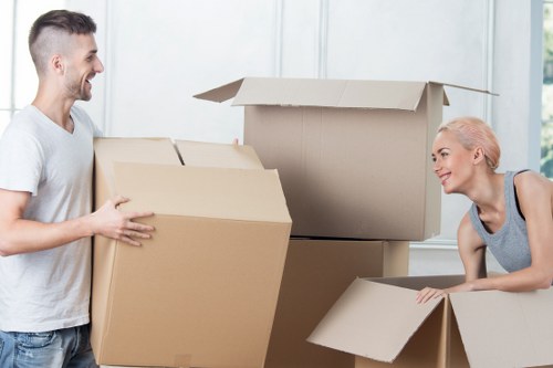 Organised move-in setup with boxes and household items