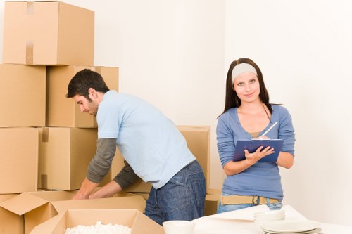 Professional movers handling office relocation in Ilford